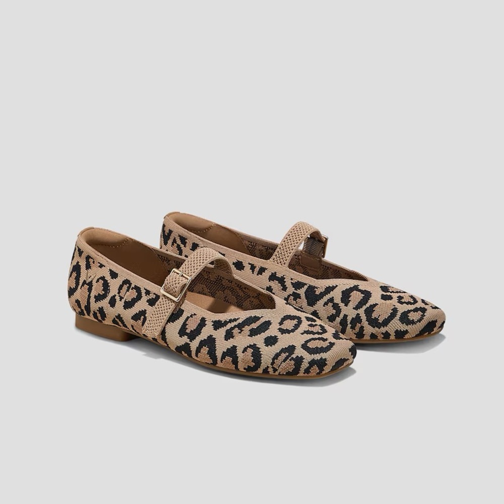Vivaia Square Toe Mary Jane in Leopard 9-9.5